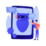 Dialog with chatbot vector concept metaphor